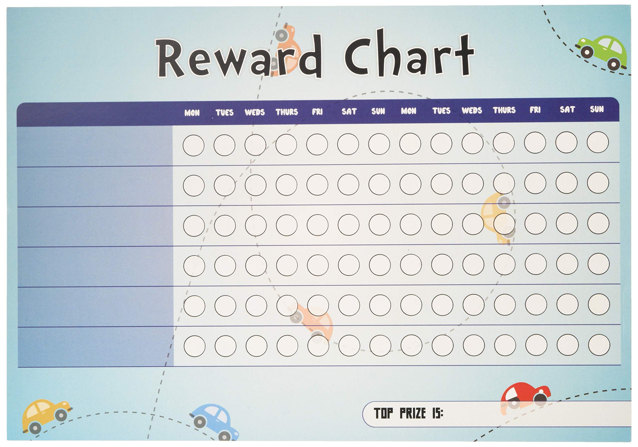 School Stickers A4 Everyday Reward Charts with Stickers - Blue - Bumper Pack