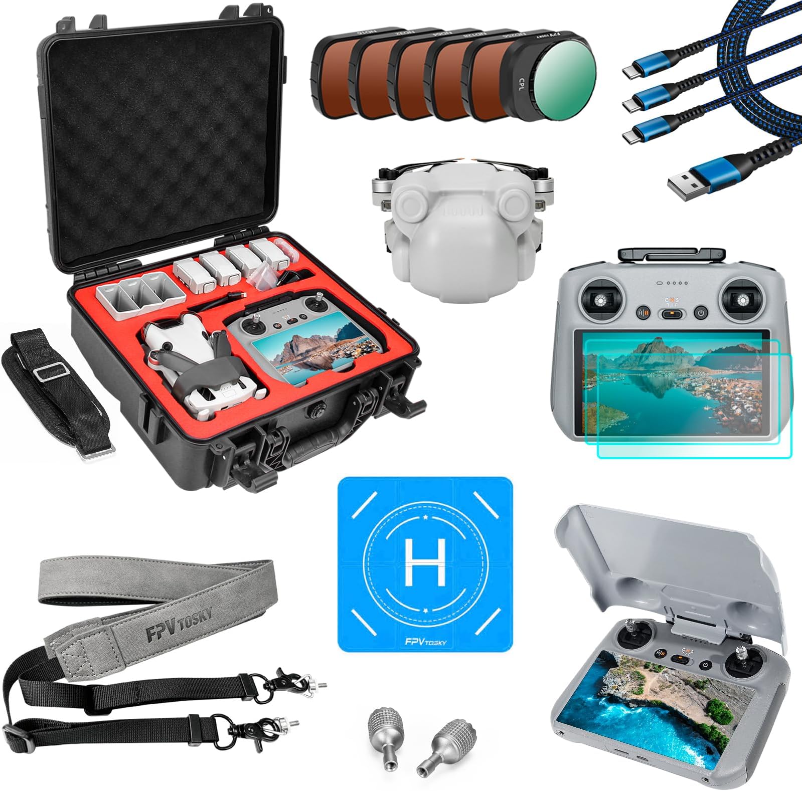 Mini 4 Pro More Combo for DJI Mini 4 Pro Drone Accessory Kit ,9 in 1 Hard Case Ket for DJI Mini 4 Pro Drone, DJI Mini 4 Pro accessories