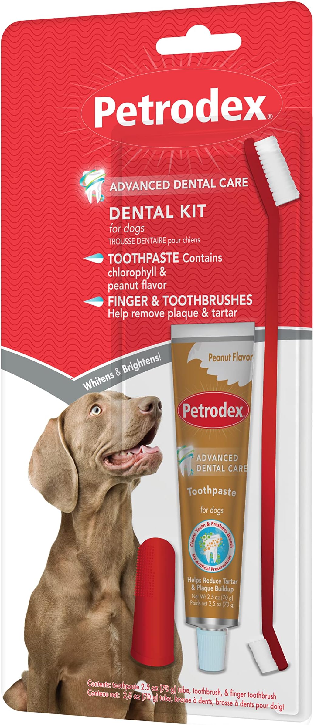 Petrodex Sentry Natural Peanut Dental Kit for Dogs, 2.5-Ounce
