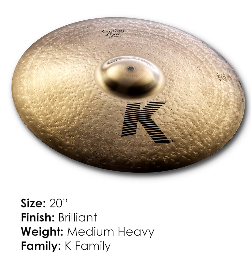 ZILDJIAN ジルジャン Kカスタム ライド20\" ブリリアント Zildjian K Custom 20-Inch Ride Cymbal Brilliant : Amazon.ca