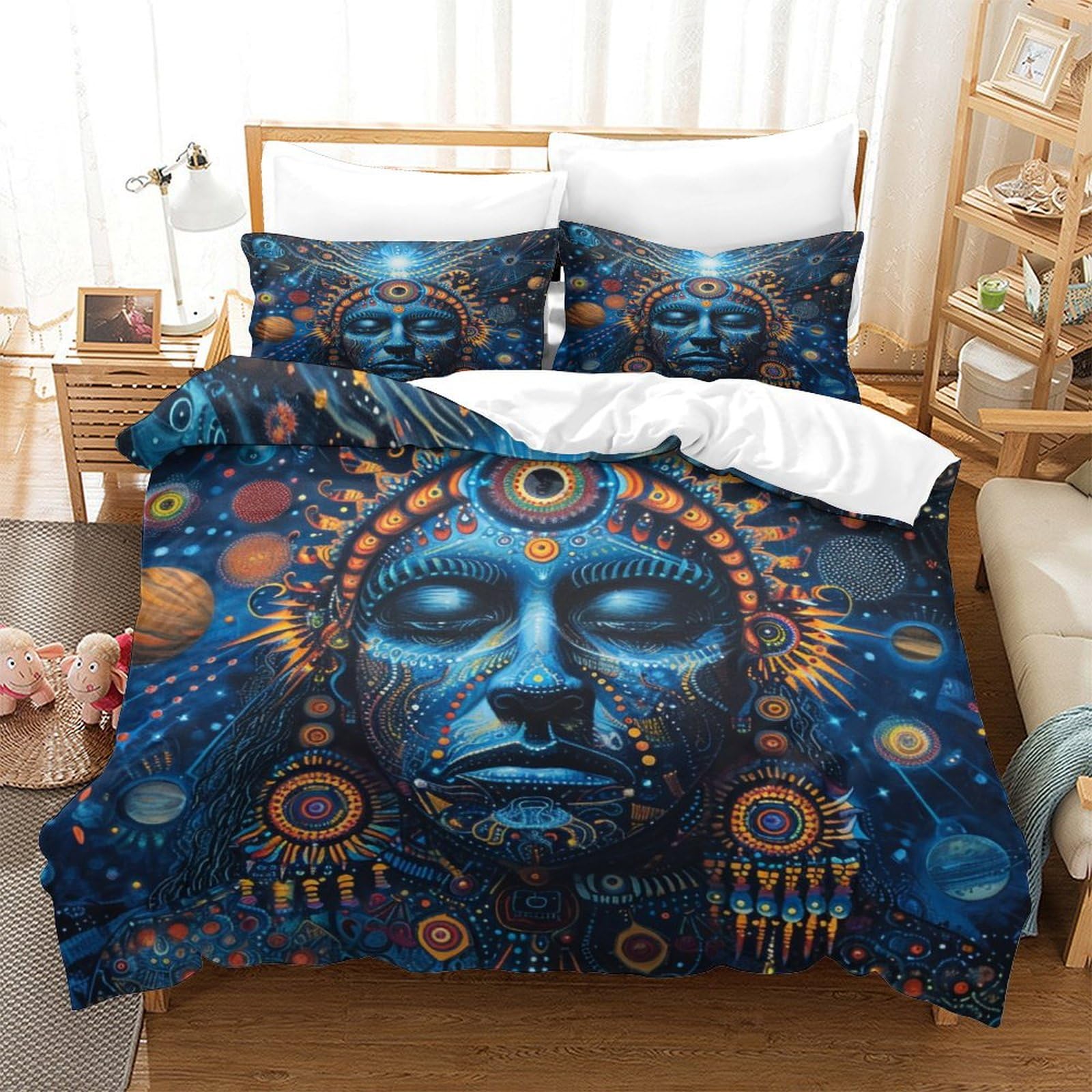 BARDYS Priest Duvet Cover for Teens And Adults 3D Print Witchcraft Comforter Covers Quilt Cover Soft Microfiber Bedding Set with Pillow Cases with Zipper Closure 3 Pieces Super King（260x220cm）