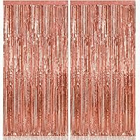 Vista 25 de KatchOn - Telón de fondo negro con flecos de 6.4 x 8 pies, extra grande, paquete de 2, telón de fondo de oropel negro para decoraciones de fiesta