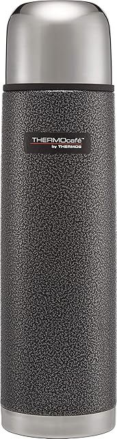 Thermos 187026 ThermoCafé Stainless Steel Flask, Hammertone Grey, 1.0 L