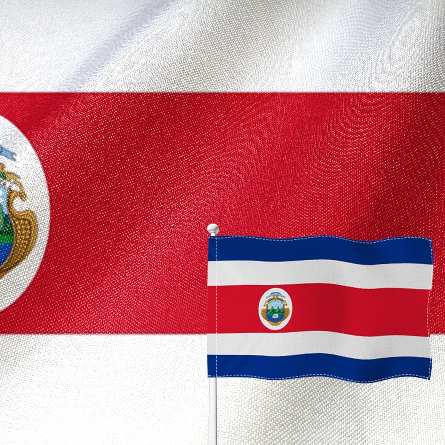 Drapeau du Costa Rica en toile de jute premium cousu double face