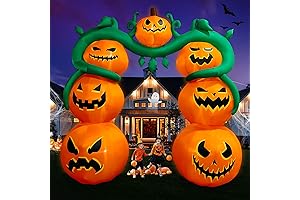 SEASONBLOW 9FT Halloween Inflatable Pumpkin Archway Decoration