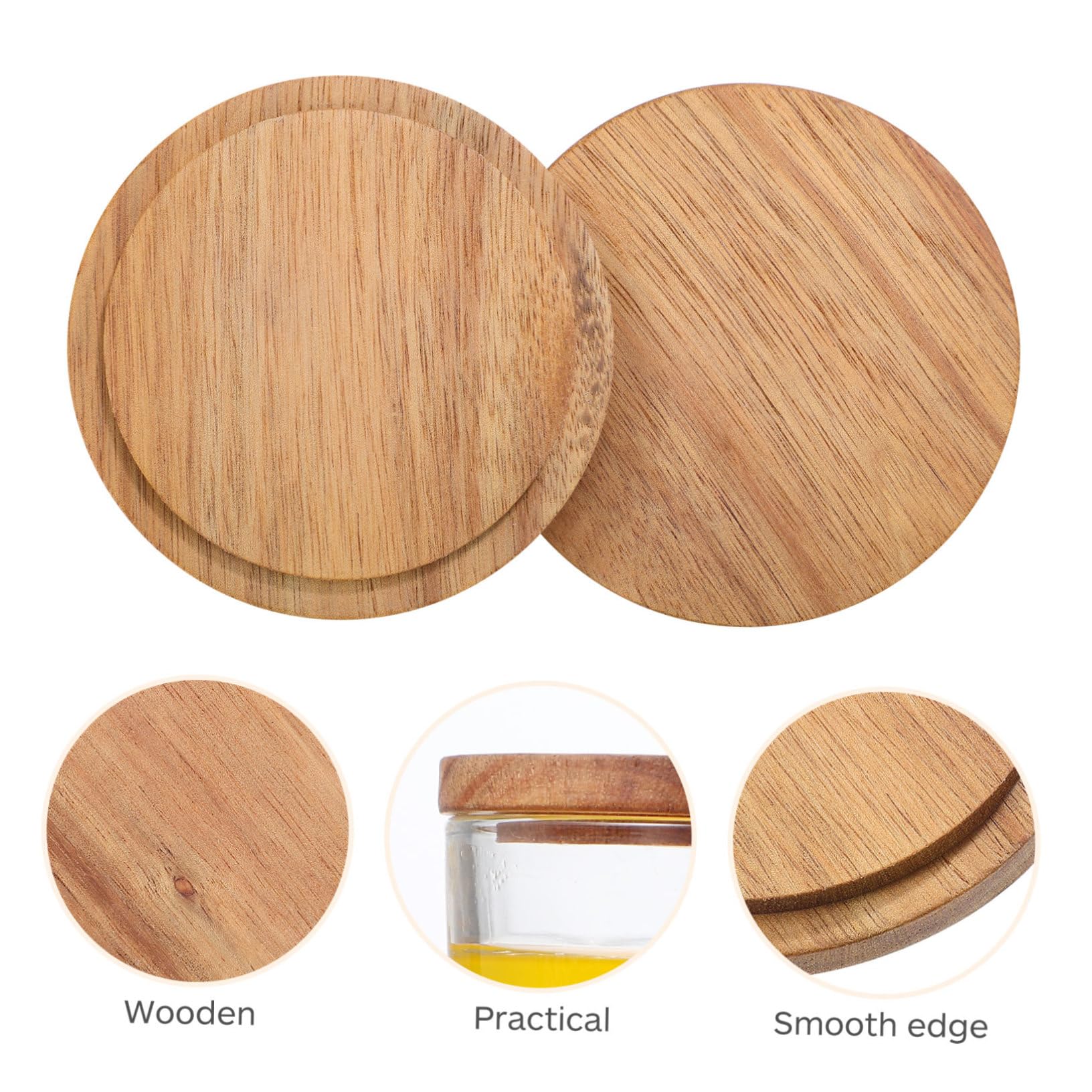 OSALADI 5 Series Gorro Cerveza Plástico Cubretodo Tapas De La Cubierta De La Taza Térmico Tazas Con Tapas Cubiertas De Taza Resistentes Al Calor Tapas De Tazas Redondas Madera 4 Piezas X 5