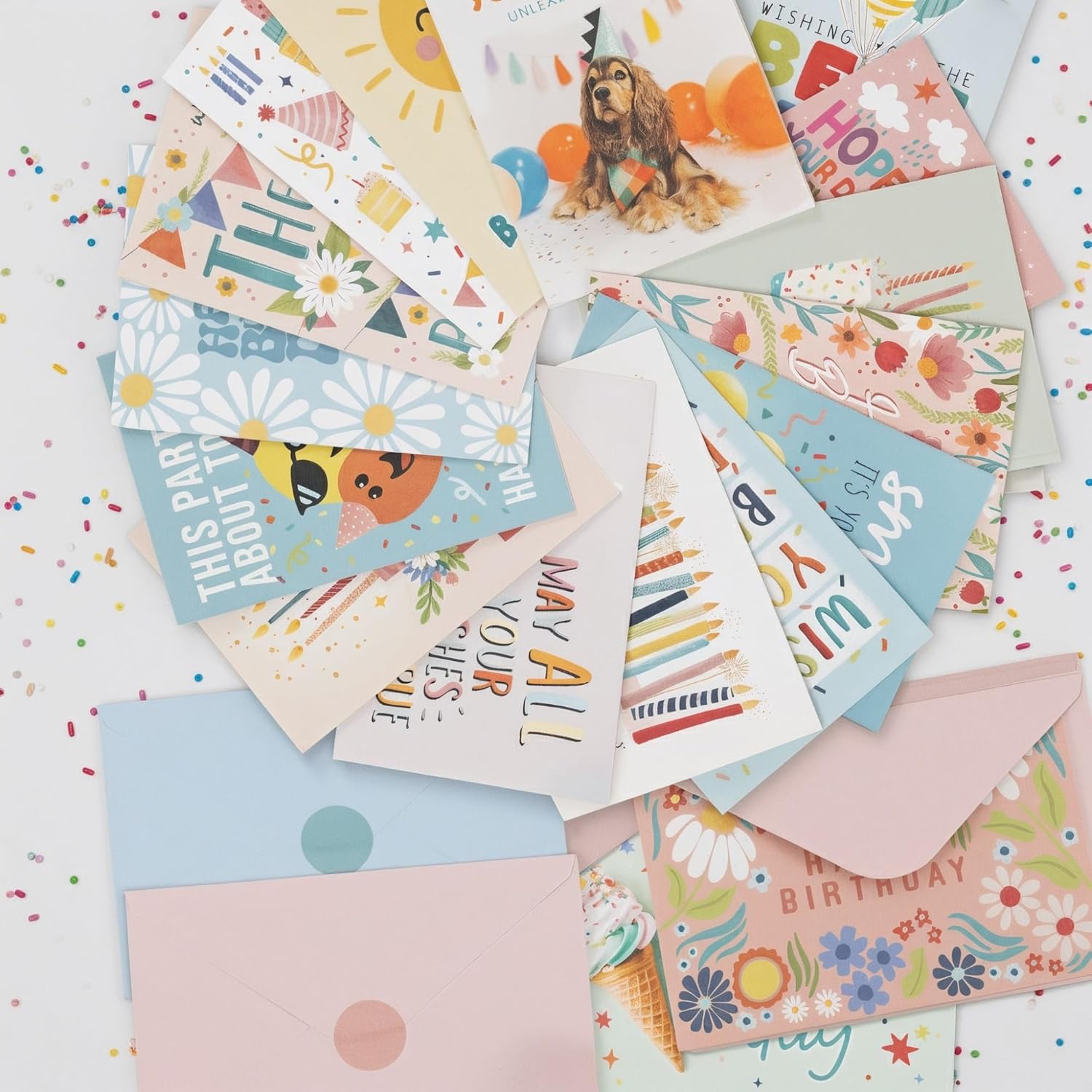 ZICOTO Beautiful Birthday Cards Set of 60 with Envelopes & Stickers - Tasteful Assorted Happy Birthday Cards Bulk For Women, Men & Kids - The Perfect Card Pack to Write Thoughtful Personal Greetings - Image 8