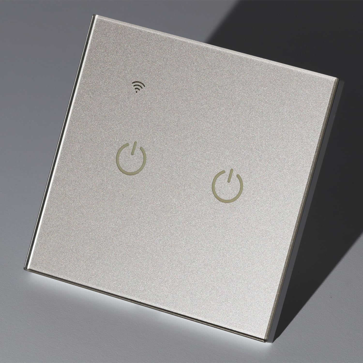 Jntmelako WiFi Smart Wall Light Switch,Touch Light Switchs,No Neutral Wire Required,No Hub Required,Compatible with Alexa and Google Home,APP Remote Control,Voice Control (Champaign Gold, 2 Gang)