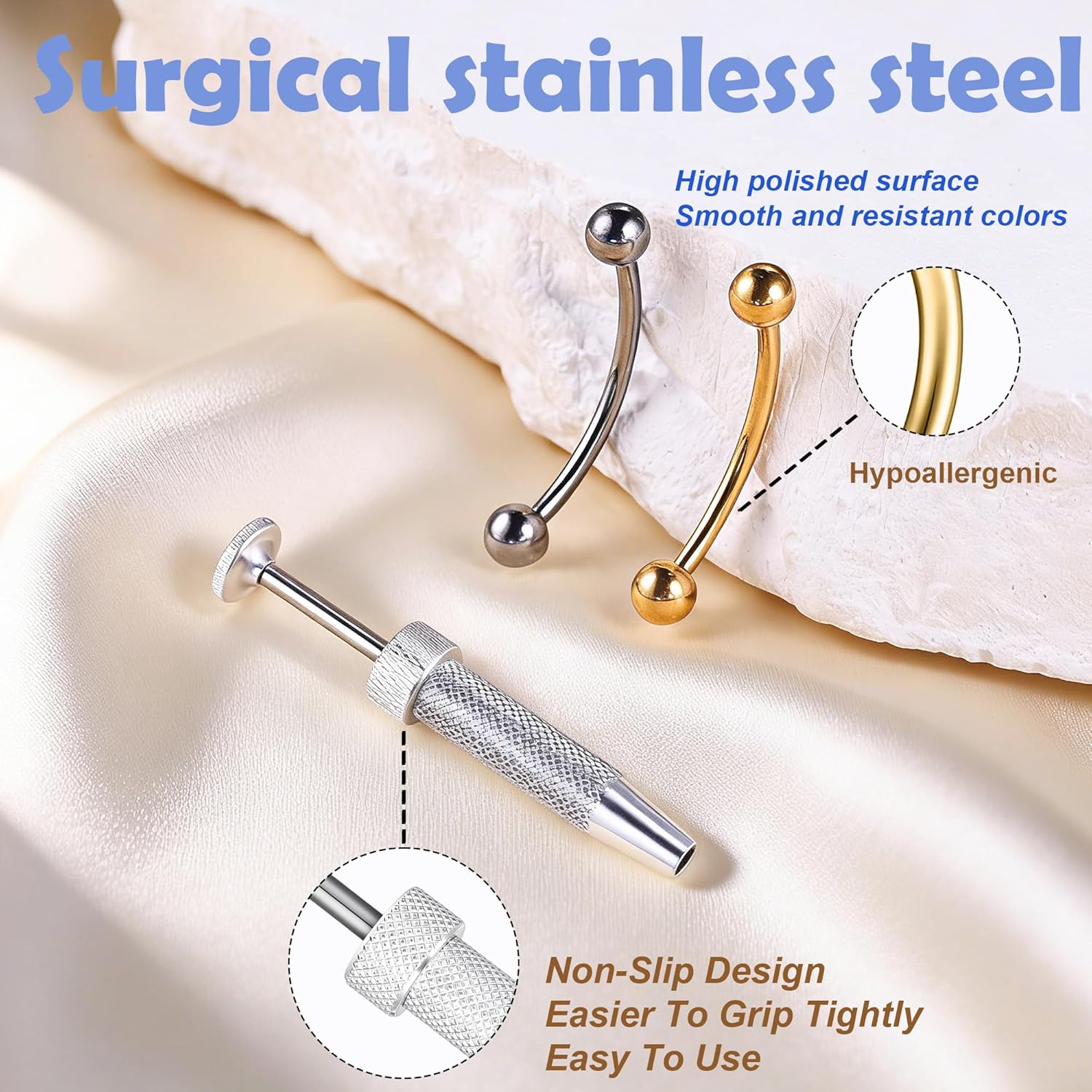 G23 Titanium 20G 18G 16G 14G Eyebrow Piercing Jewelry Rook Rings Curved Barbell Tiny Eyebrow Ring Internal Thread Labret Lip Daith Rook Earrings Navel Belly Button Rings - Image 3