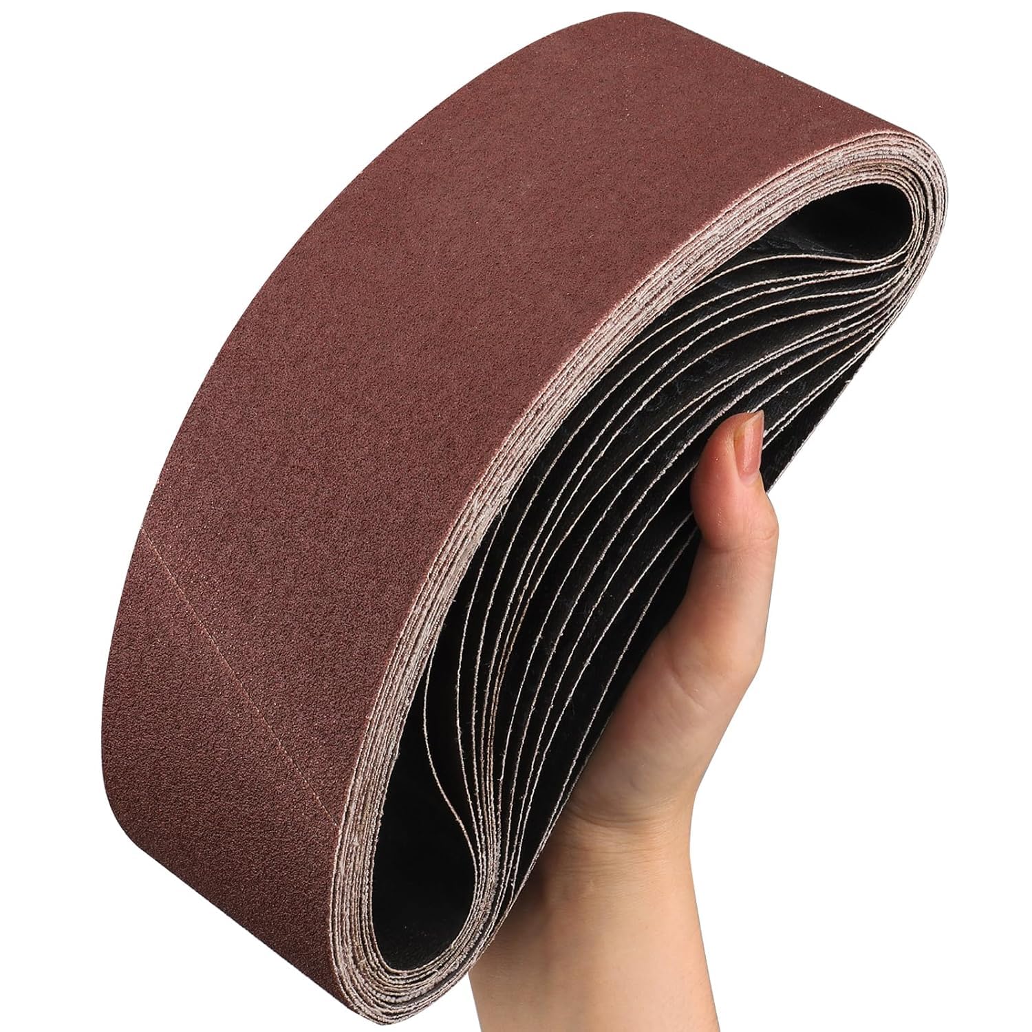 Goodway Lot de 10 bandes abrasives 75 x 533 mm - Grain 60 - Papier abrasif pour ponceuse à bande - Pour bois et métal