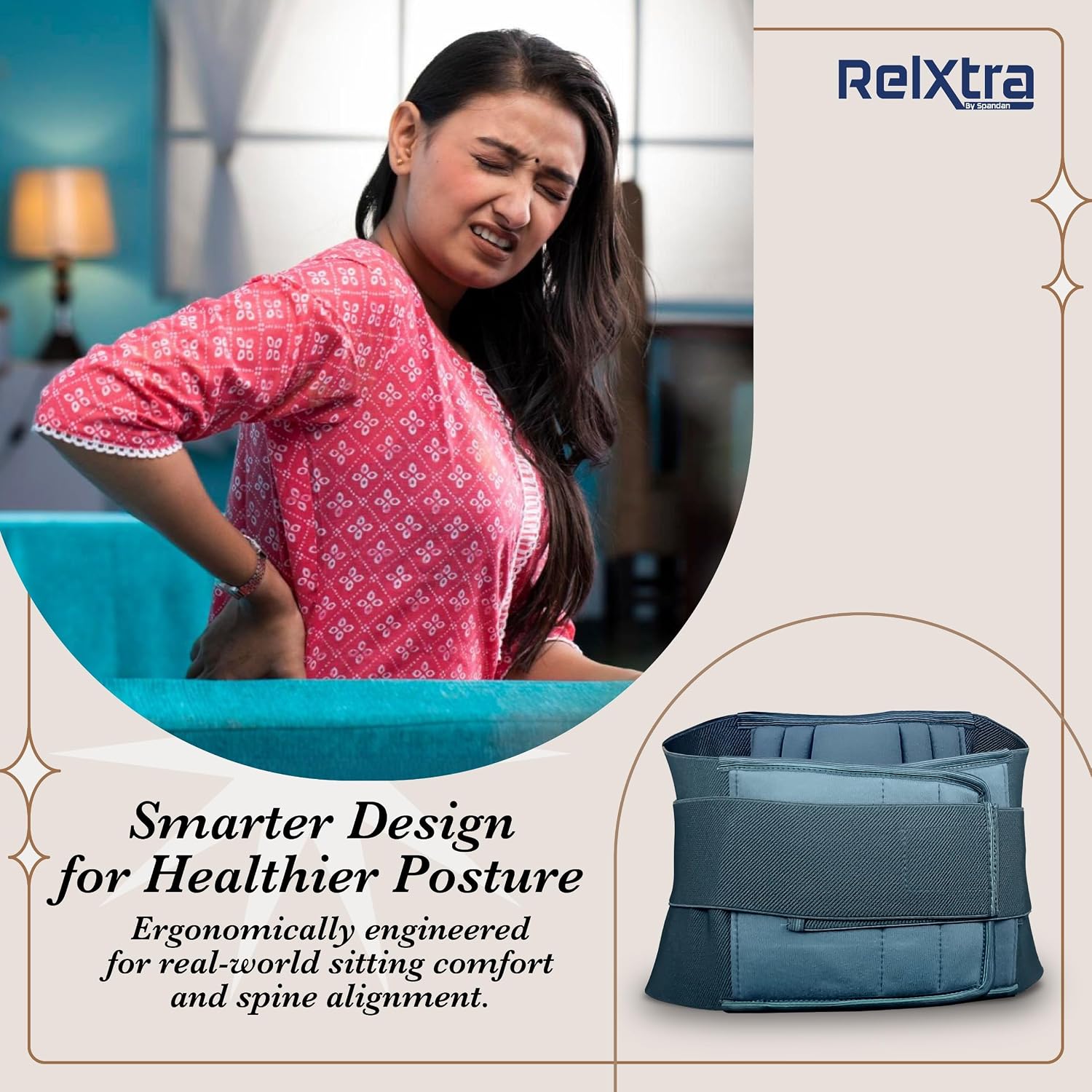 RelXtra Lumbar Support Belt for Back Pain Relief & Posture Correction – Adjustable Lower Back Brace for Men & Women, Comfortable Support for Work, Exercise & Daily Use (L) RelXtra Lumbar Support Belt for Back Pain Relief & Posture Correction – Adjustable Lower Back Brace for Men & Women, Comfortable Support for Work, Exercise & Daily Use (L)