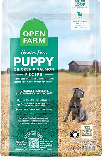 Open Farm Alimento seco para perros sin granos para cachorros receta de carne 100 criada humanamente para cachorros con superalimentos sin OMG y sin