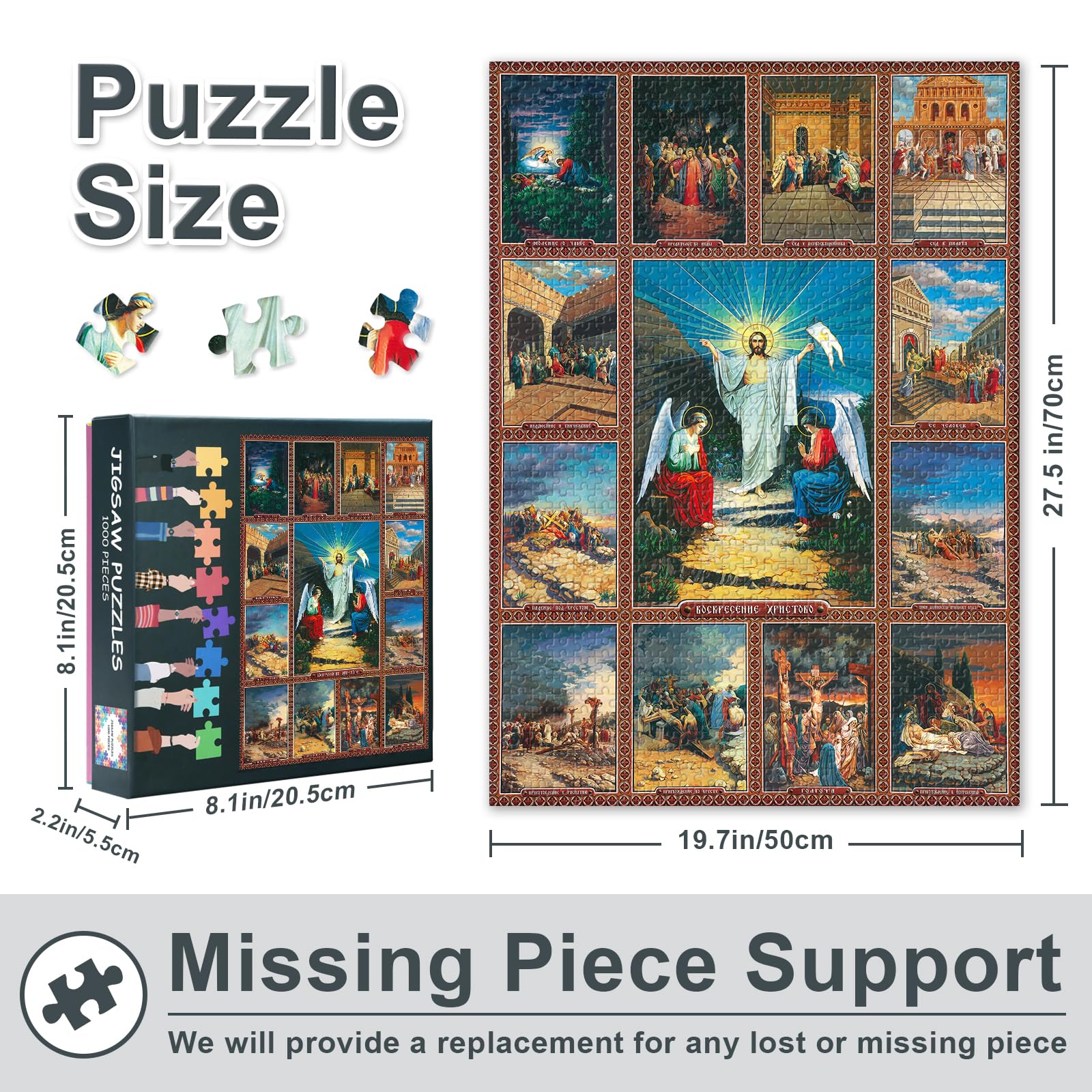 God Jigsaw Puzzles 1000 Pieces, Resurrection of Jesus Christ Puzzle for Adults 1000 Pieces - Image 3