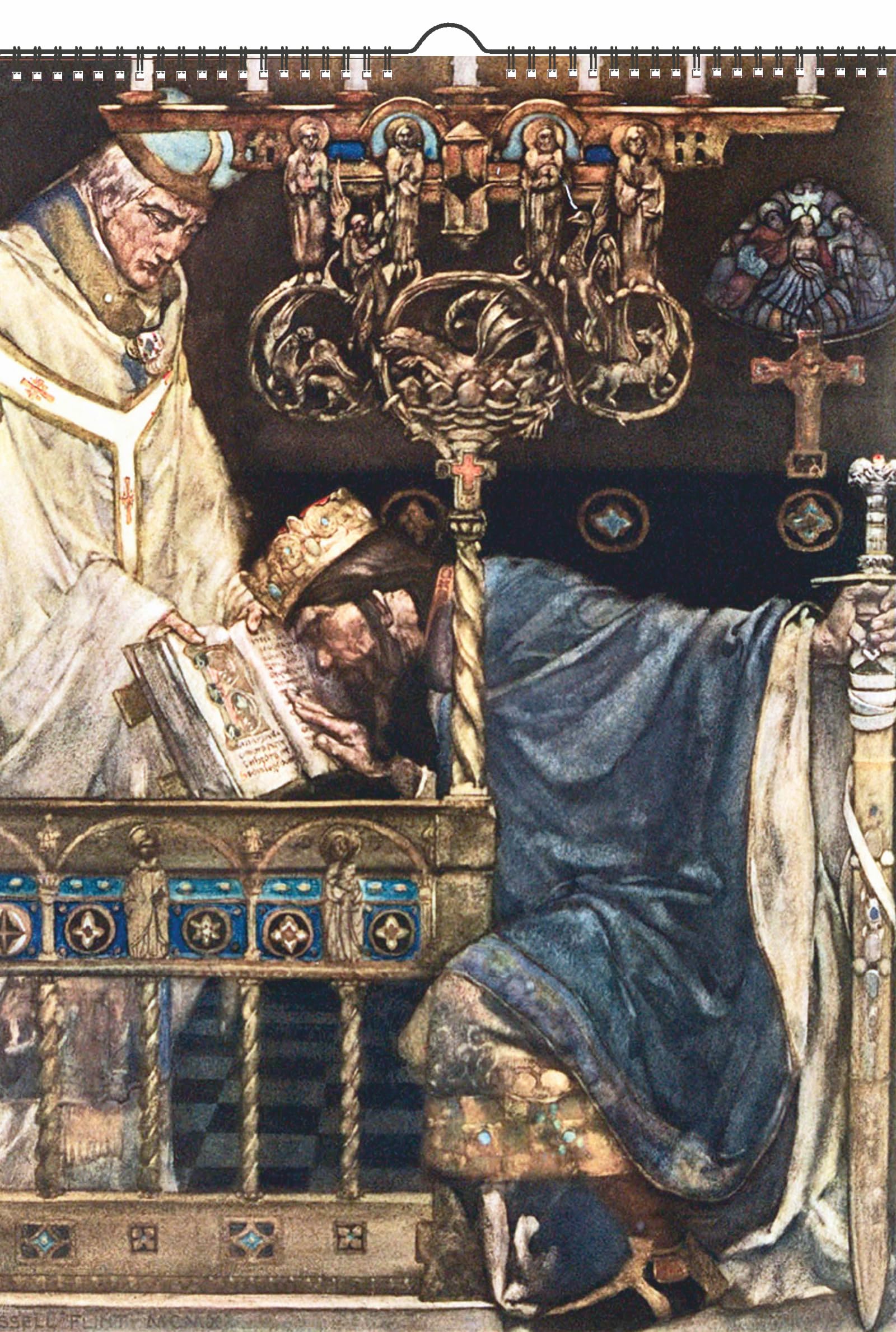 2026 Wall Calendar [12 pages 8"x12"] Le Morte D'Arthur vol 1 Vintage Book Illustration King Arthur Legends