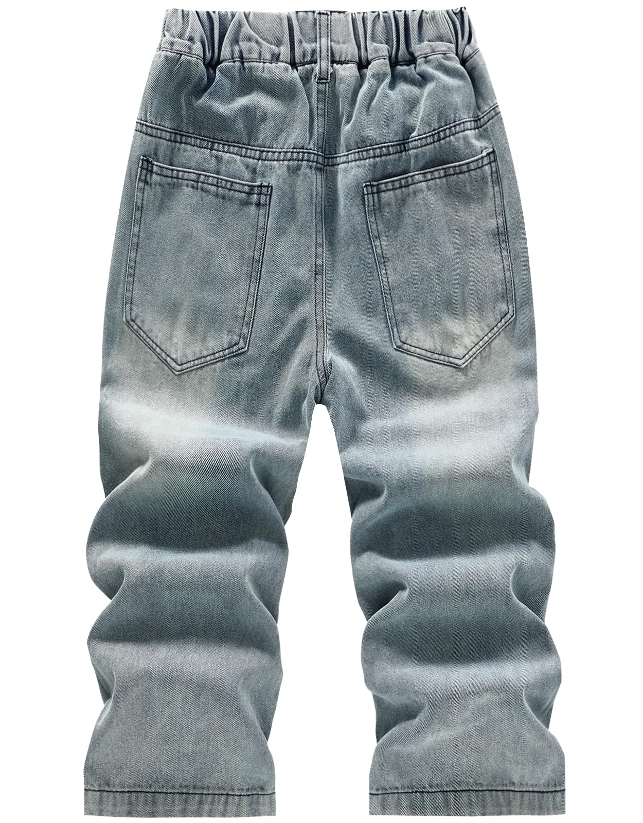 Pantalones de Mezclilla Rasgados Husky para niños, Pantalones de Cintura elástica para la Escuela y el Juego