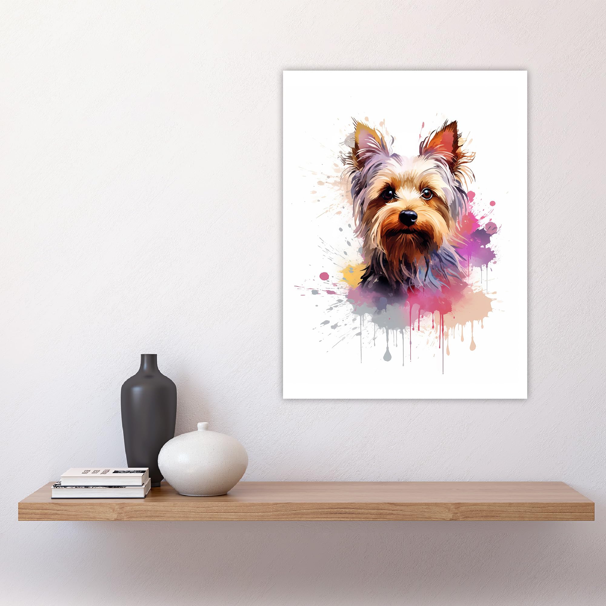 Artery8 Yorkshire Terrier Lovers Gift Watercolour Pet Portrait Painting Artwork Large Wall Art Poster Print Thick Paper 18X24 Inch - Image 4