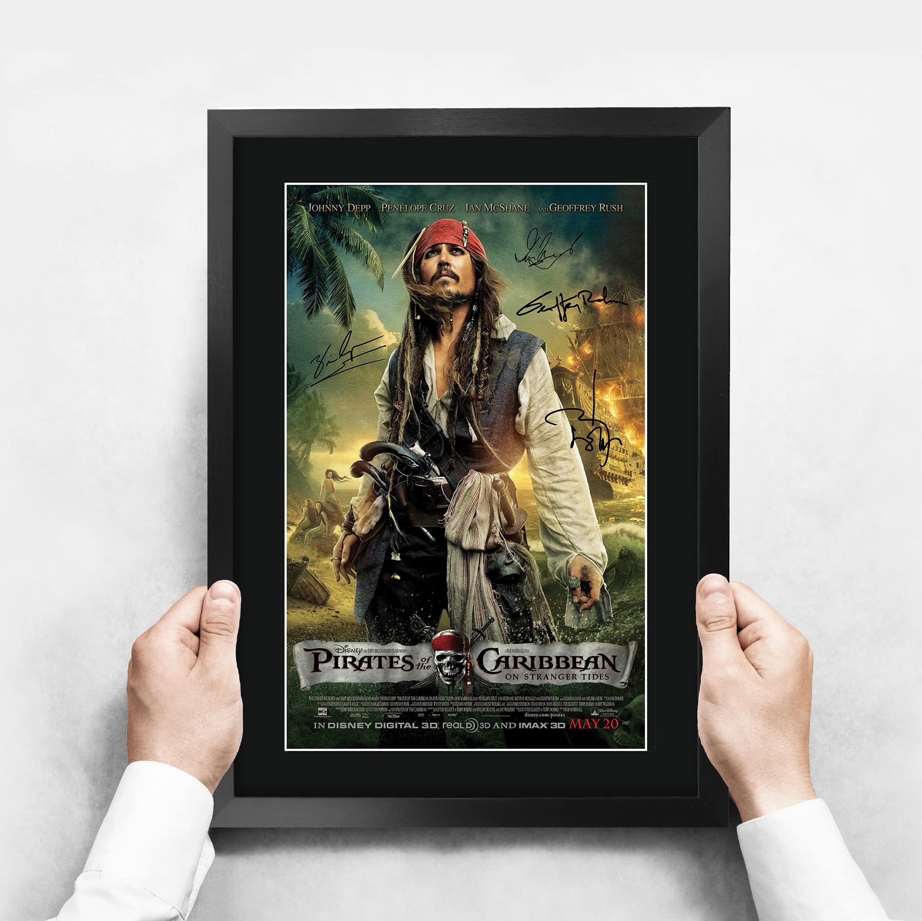 HWC Trading FR A3 Pirates of the Caribbean 4 On Stranger Tides Jonny Depp Gifts Printed Poster Signed Autograph Picture for Movie Memorabilia Fans - Image 3