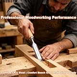 GREBSTK 4-Piece Ultra-Sharp Wood Chisel Set, CR-V Steel Beveled Blades with Guards, Comfortable & Durable Handle, for Carving, DIY & Woodworking (1/4