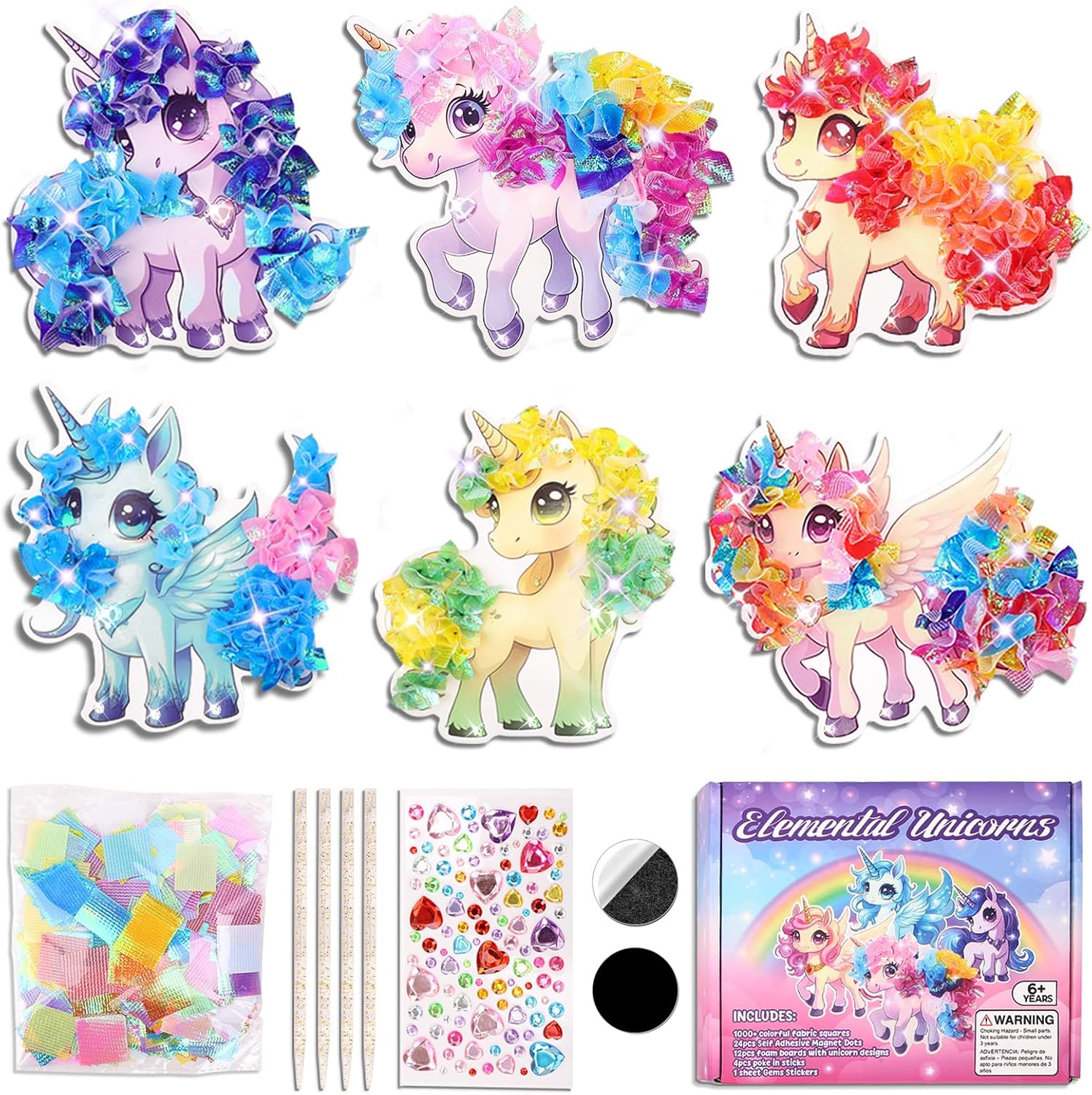 NHTBZMK Poke Art Kit Unicorns DIY Art Craft Kit for Kids 12 Set 6 Designs