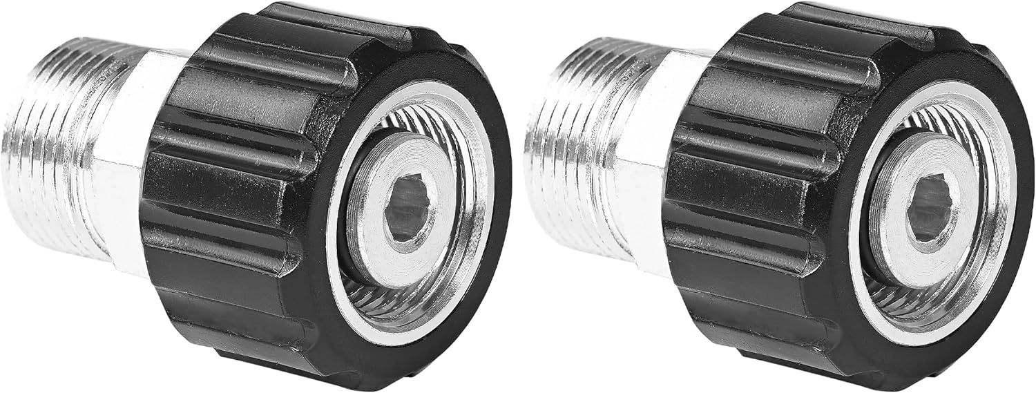 YAMATIC Pressure Washer Adapter, Metric M22-14mm Male to M22-15mm Female Fitting, Connect M22-14mm Pressure Washer Hose with M22-15mm Outlet Pressure Washer and Gun,1pcs (Pack of 2)