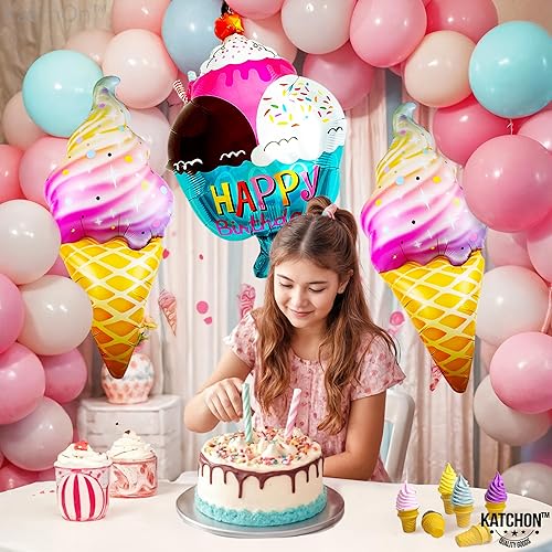 Miniatura 3 de KatchOn, Globo enorme de helado, 37 pulgadas, paquete de 3, globo de aluminio de Mylar para decoraciones de fiesta de helado, decoraciones de feliz