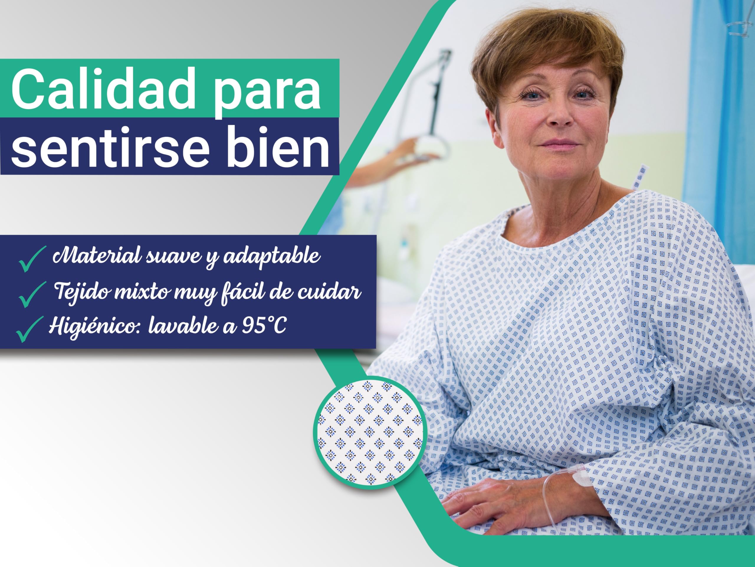 ZOLLNER Camisa de Paciente Hospital, camisón Enfermo, 533