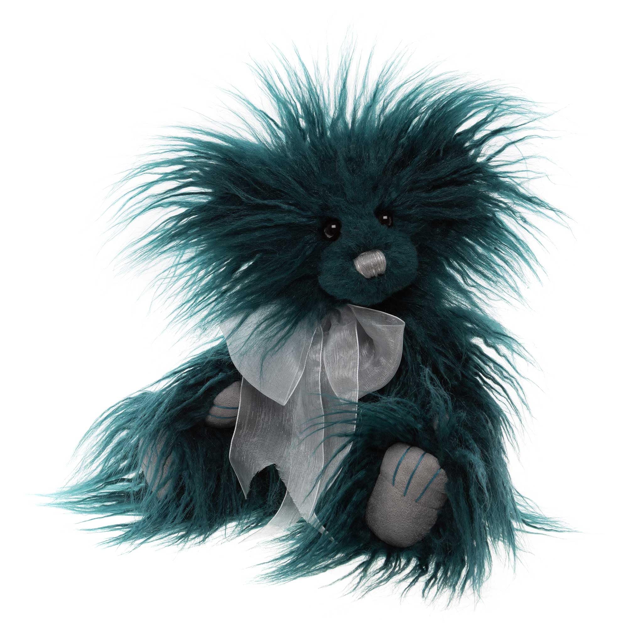 Charlie Bears Fuzzball | Green Long Plush Collectable Five-Way Jointed