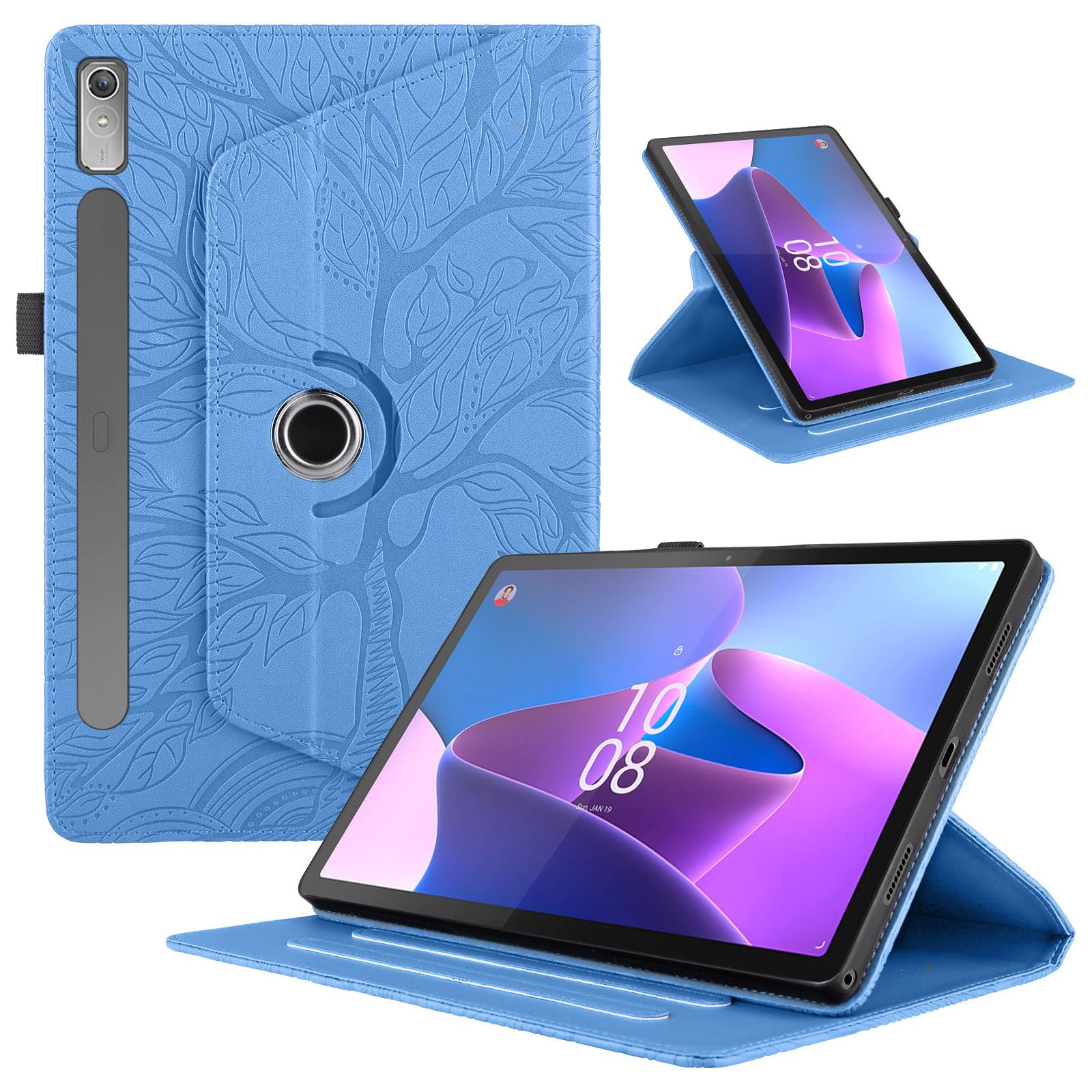 Funda para Samsung Galaxy Tab S9/ S8/ S7 11" (SM-X710/X700/T870) PU Cuero Tablets Protectora Cover 360°Carcasa Giratoria de ángulo Múltiple Stand Función Tablets Funda,Rojo Árboles — view 103