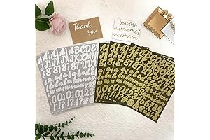 Yoksas Golden Silver Self Adhesive Letter Stickers