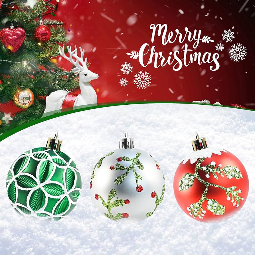Amazon.com: 16PCS Christmas Balls Ornaments - 2.36'' Plastic