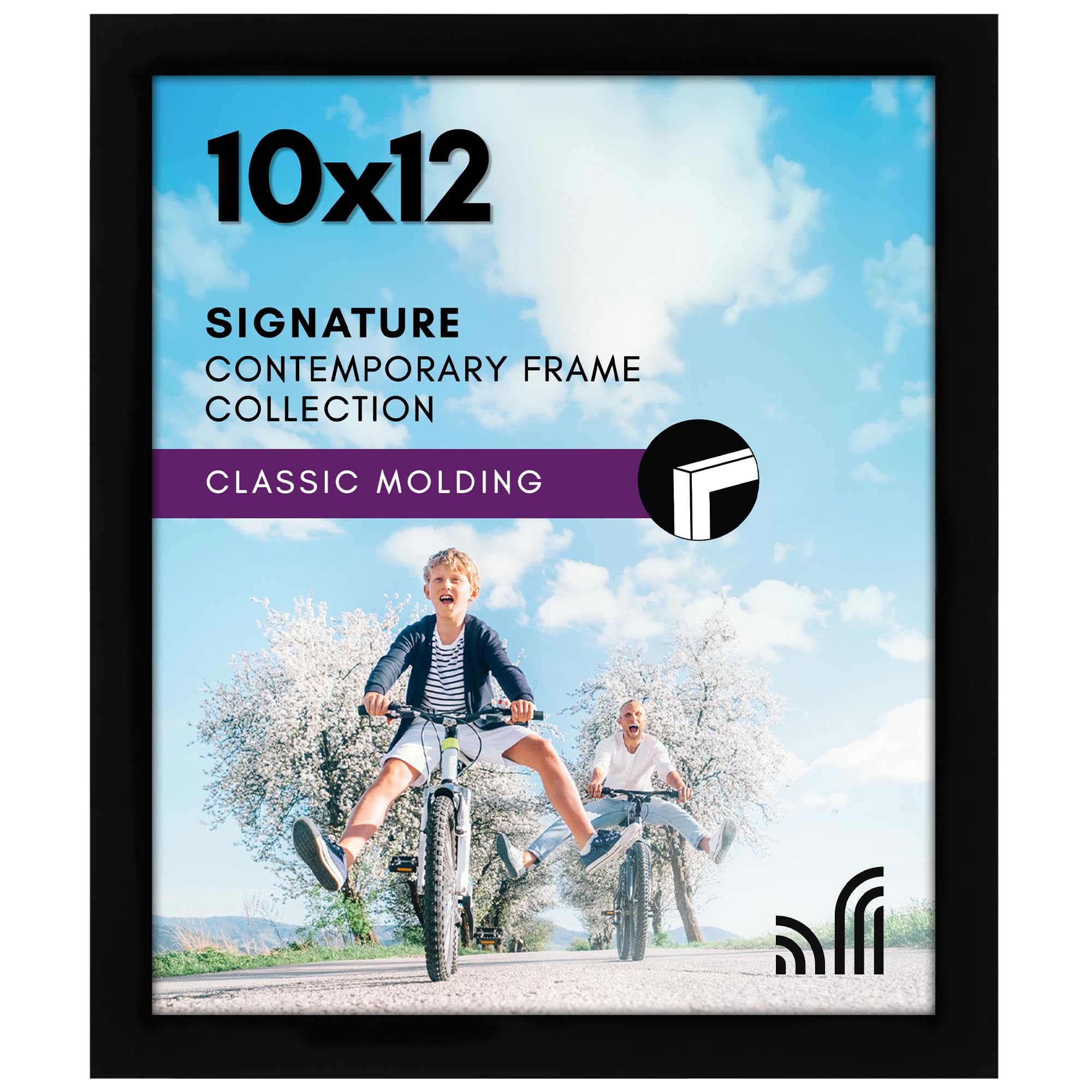 10x12 Picture Frame with Shatter-Resistant Glass - Gallery Style Frame with Engineered Wood - Signature Collection - Photo Frame for Wall Display - Black