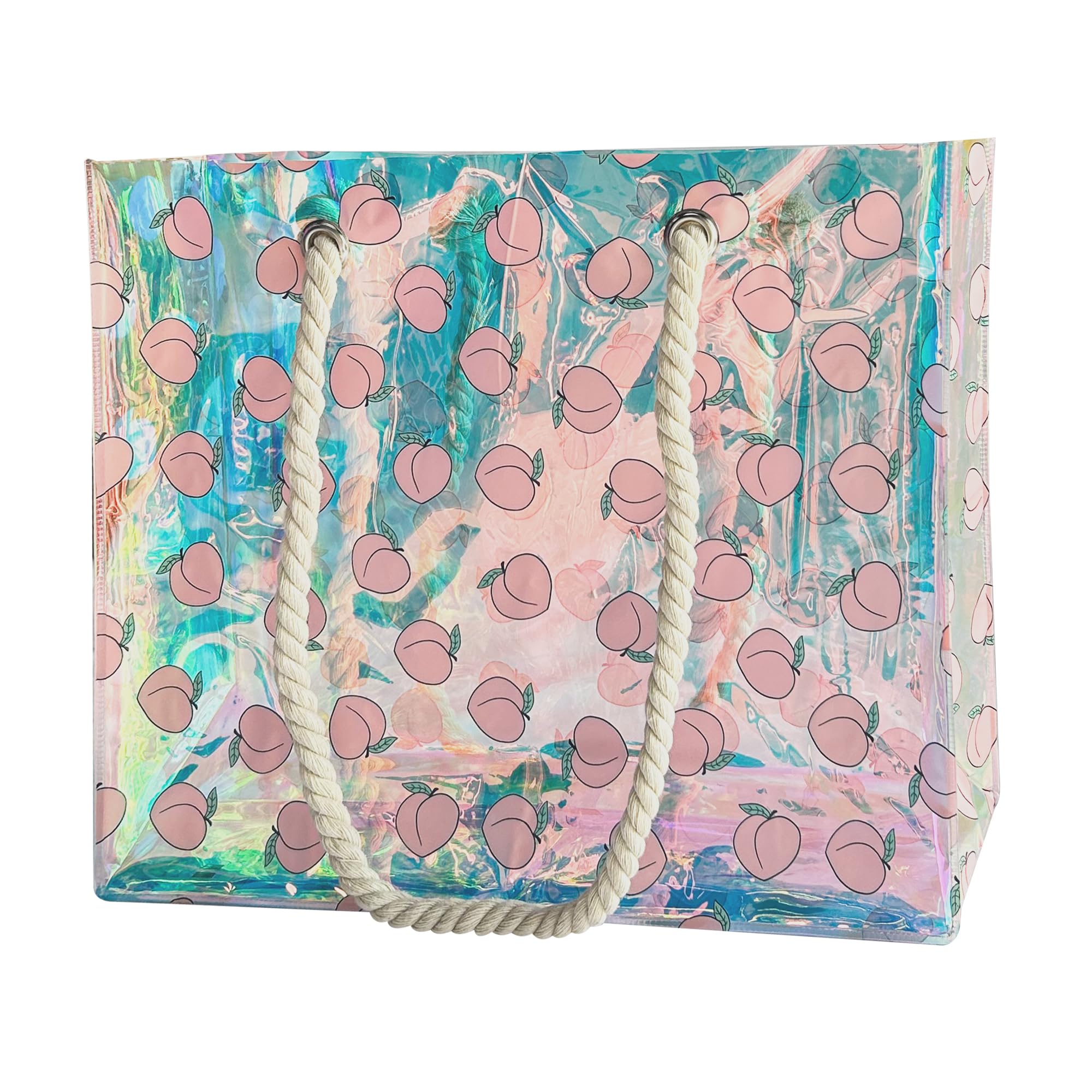 Clear Tote Bag with Rope Handles,15.75 x 3.94 x 11.81 inch Waterproof Sandproof PVC Beach Bag for Concerts