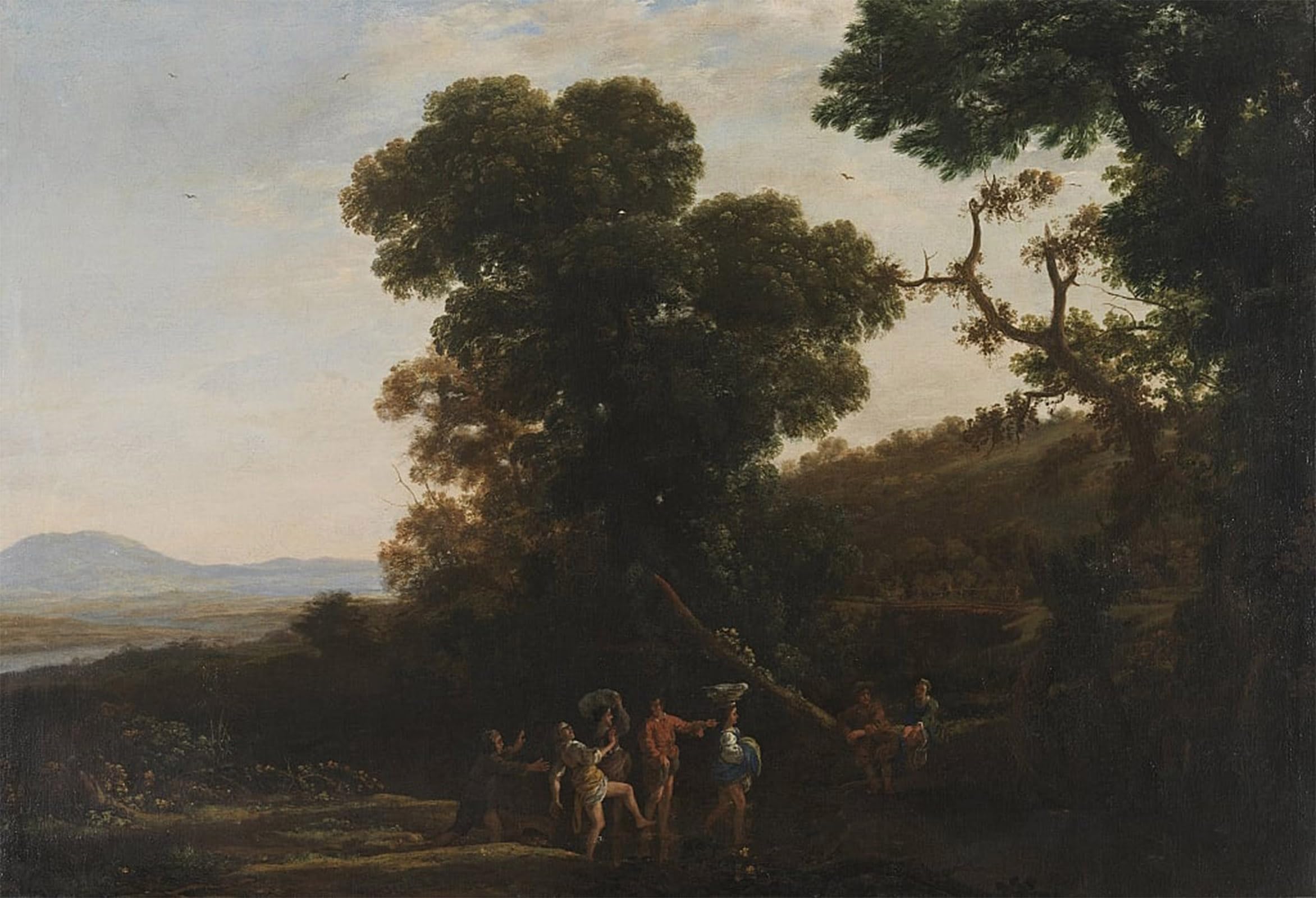 POSTERIIk Famous Print Pop Art Wall Art Graffiti Landscape with Figures Wading Through a Stream by Claude Lorrain Art Prints for Home Decor 60x90cm