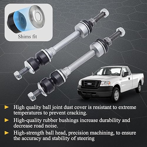 Miniatura 4 de Kit de extremo de enlace de extremo de barra estabilizadora delantera de aleación de zinc y níquel para Ford F-150 4WD 2006-2008 Lincoln Mark LT 4WD