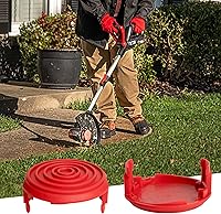 Vista 5 de Cubierta de tapa de carrete compatible con Hyber Tough Weed Eater HT18-401-002-01 HT19-401-003-03, cubierta de repuesto para Weed Whacker