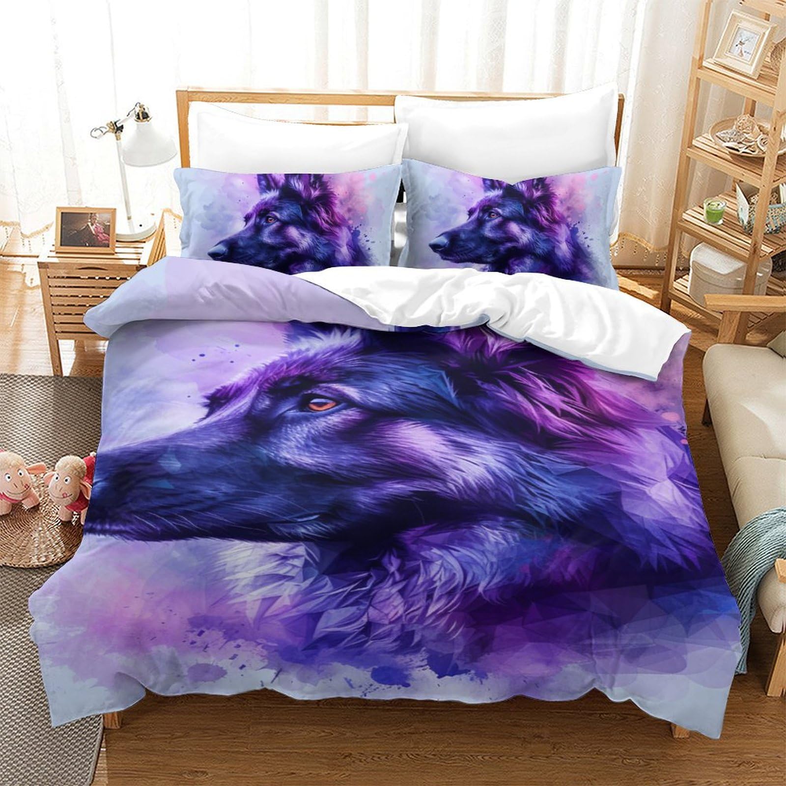 Housses de couette Berger Allemand 3D lit simple 140x200