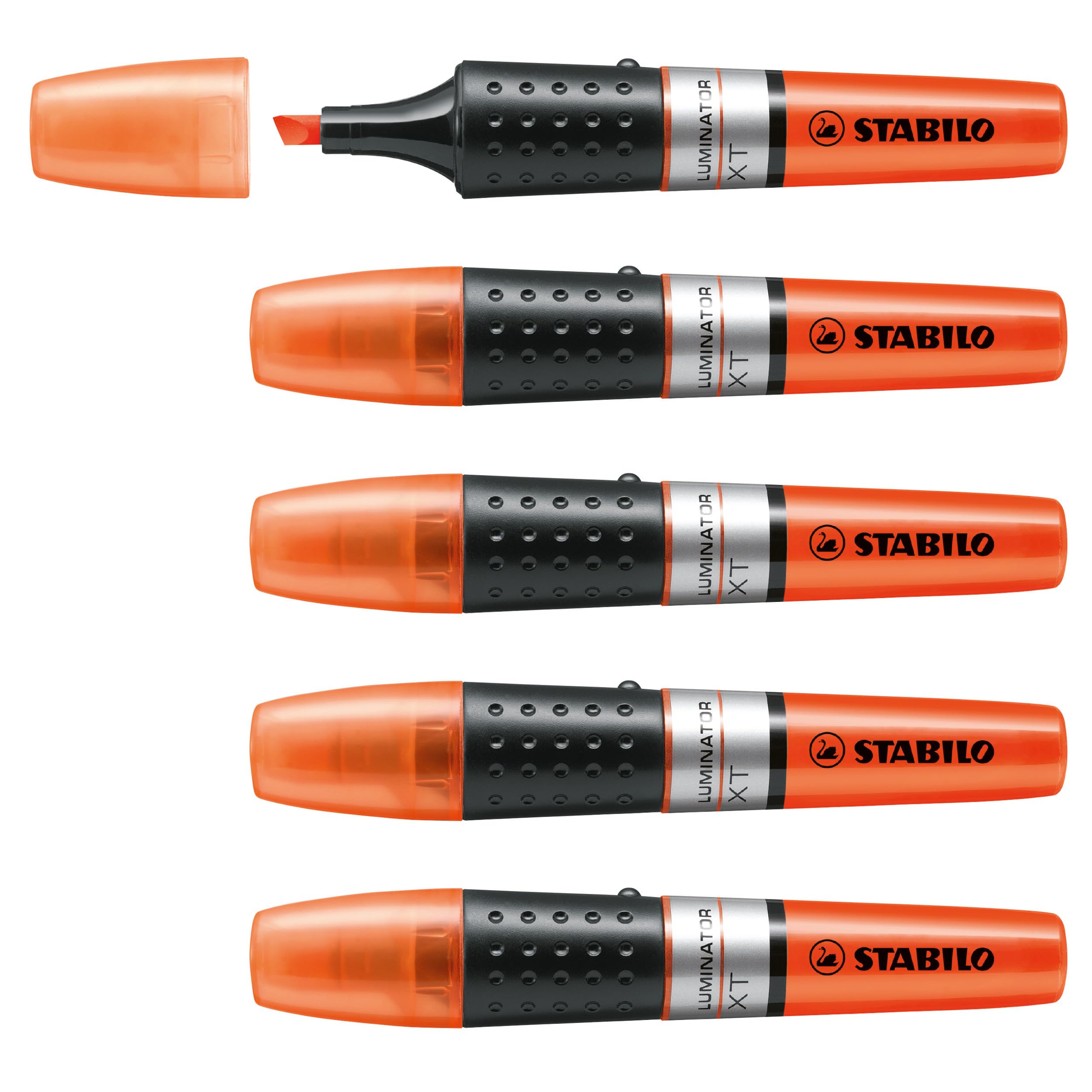 STABILO LUMINATOR - Evidenziatore - lunga durata e doppio tratto (2 + 5 mm) - Confezione da 5 - Arancio