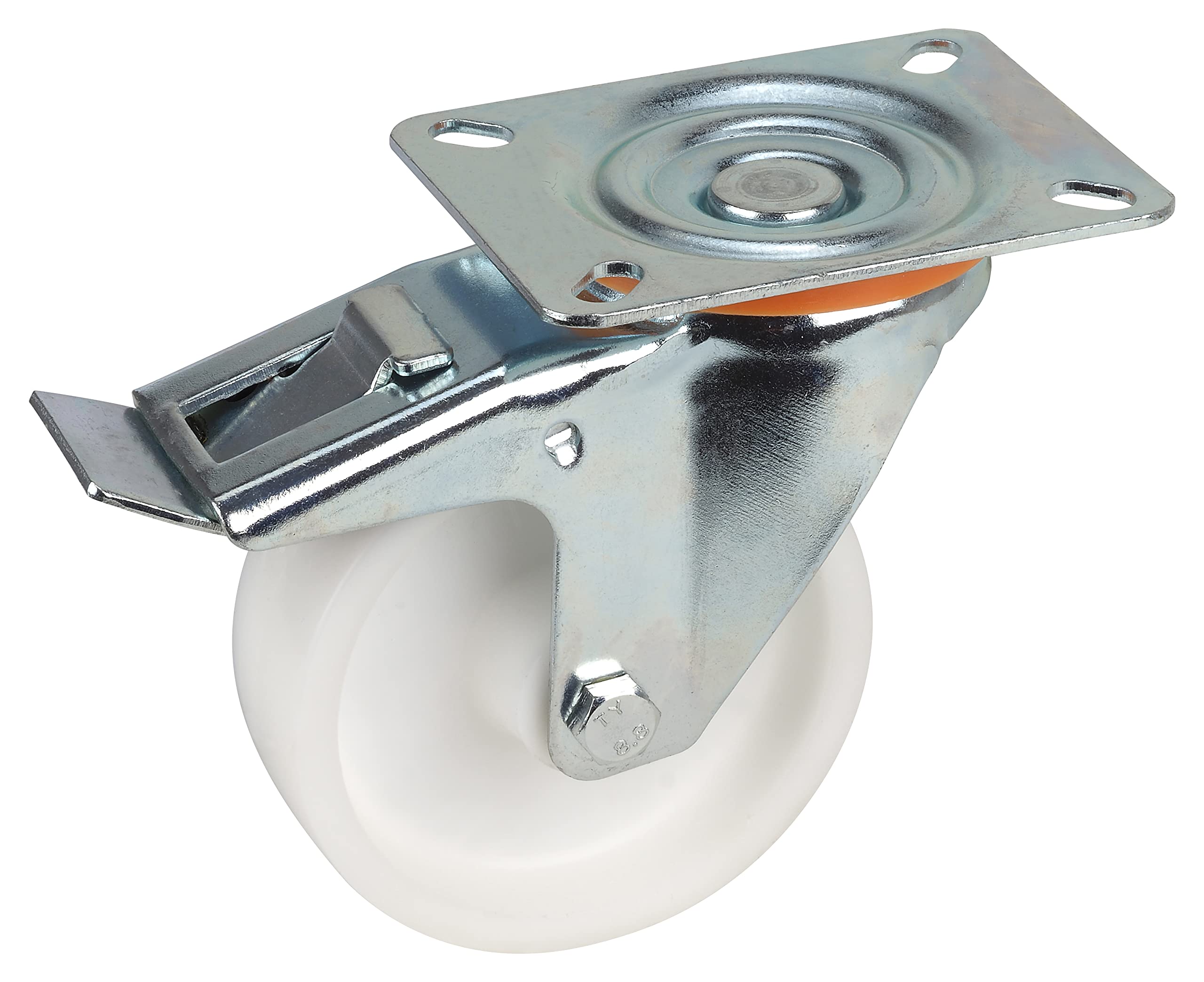 Dörner + Helmer Juego 4 ruedas giratorias 100 mm polipropileno placa 100x85 mm capacidad carga 450 kg