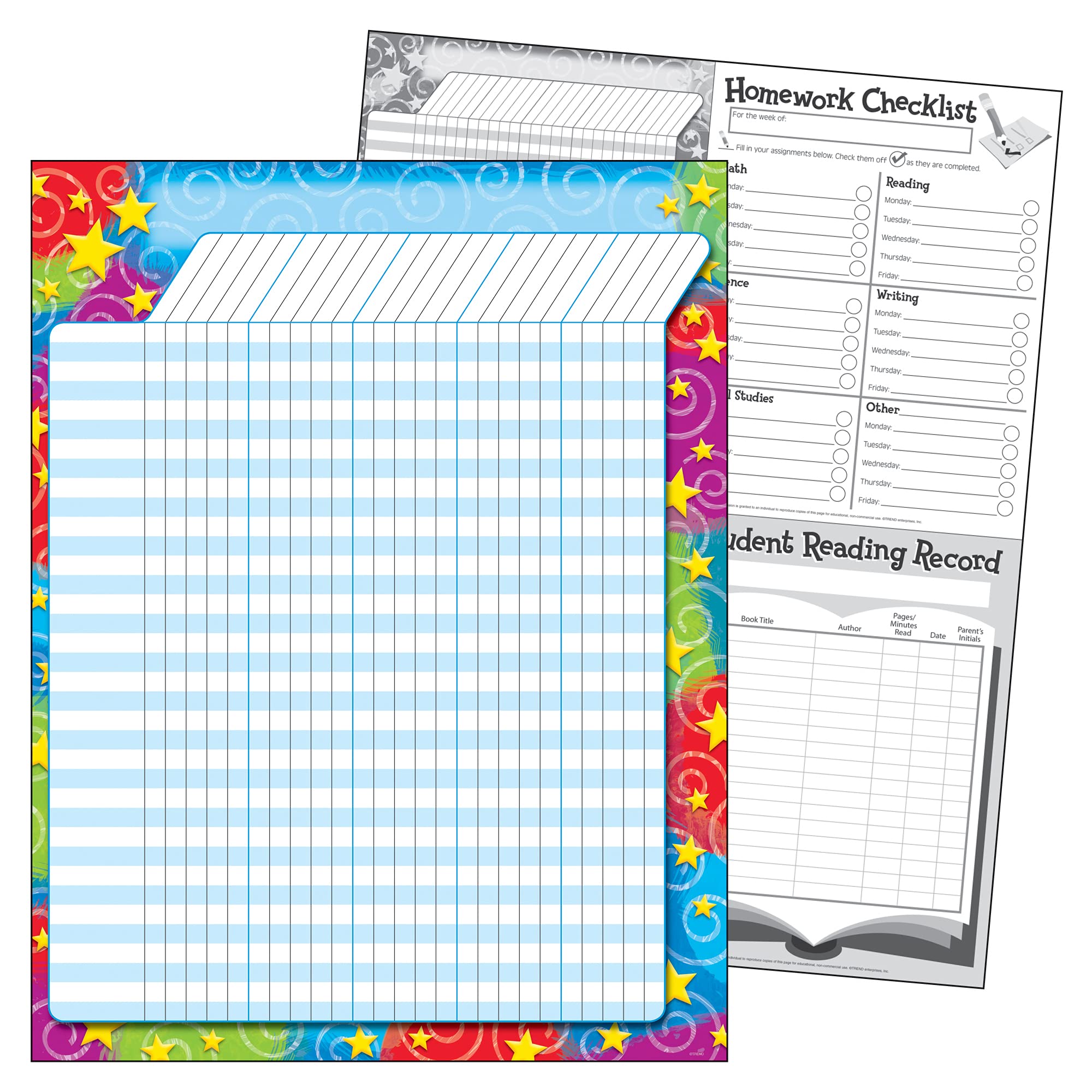 Trend Stars 'n Swirls Incentive Chart, Classroom Decor, 17" x 22" - Image 2