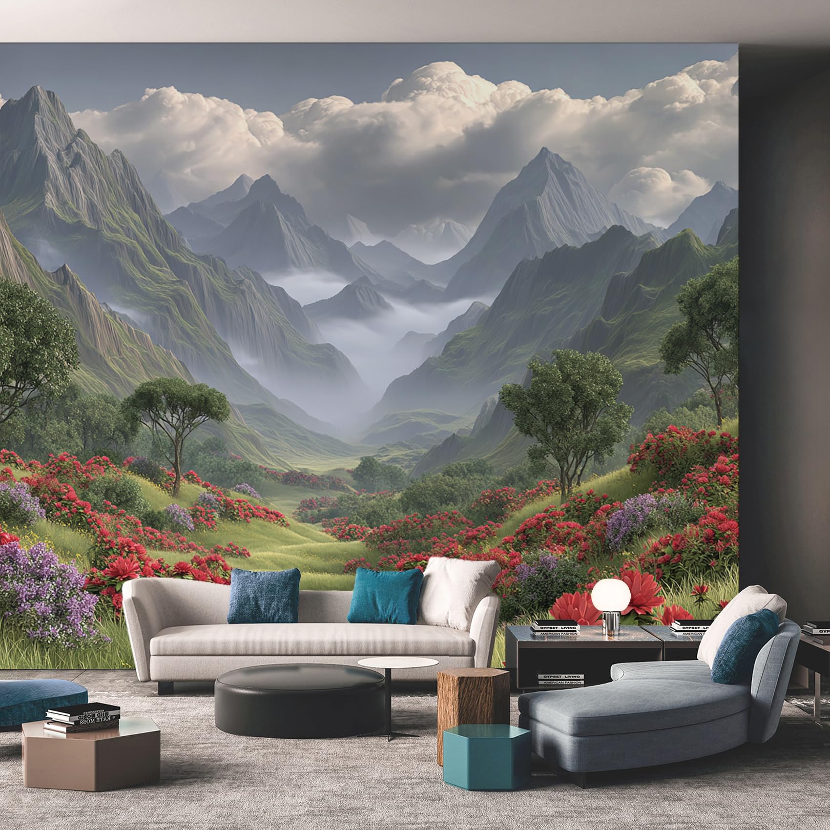 Mountain Wallpaper - Natural Scenery Landscape Wall Mural - Wall Murals for Living Room Bedroom - Photo Wallpaper & Home Decor Art - 130 x 80 cm A-2412