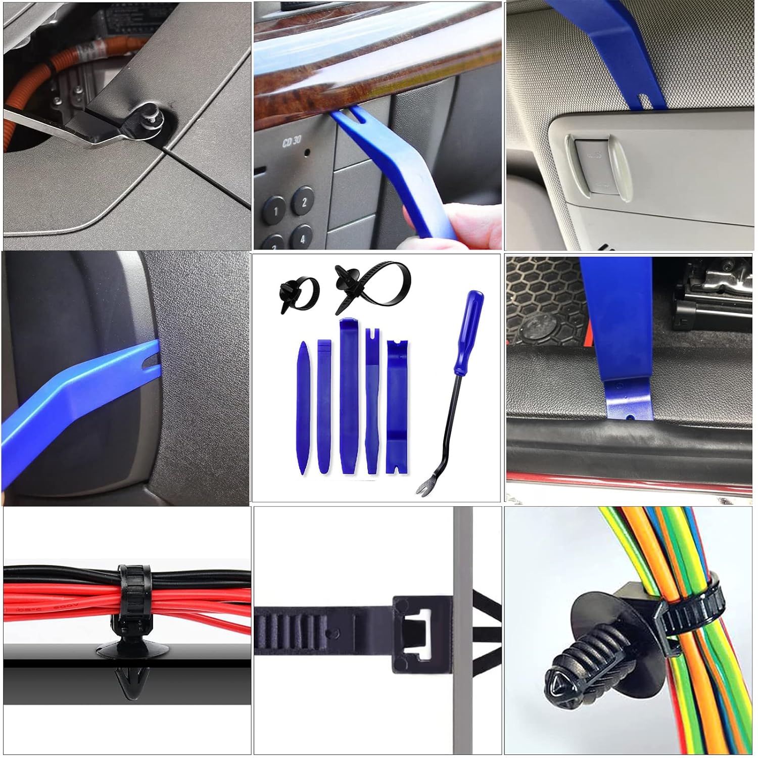 910Pcs Car Push Retainer Clips Plastic Fasteners Kit with 27 Most Popular Size Nylon Bumper Fender Panel Clips Push Pin Rivets for Toyota GM Ford Honda Chrysler，Blue