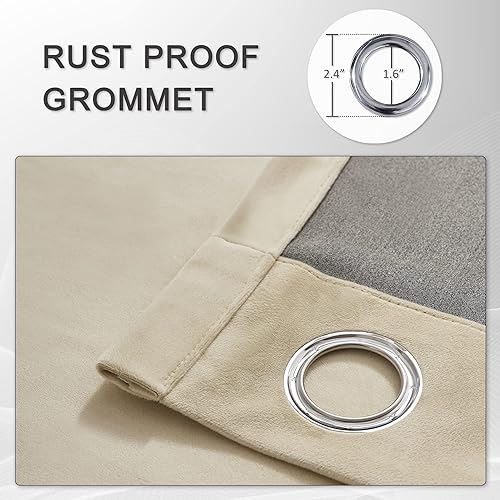 Miniatura 2 de MASWOND Cortinas de terciopelo extralargas de 14 pies de largo – Cortinas grandes con aislamiento térmico súper suaves con ojales para techo alto,