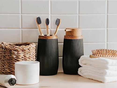 Miniatura 7 de Juego de 4 cepillos de dientes de bambú ecológicos - Cepillo de dientes de cerdas medianas con asas ergonómicas y cerdas de carbón - Esenciales de