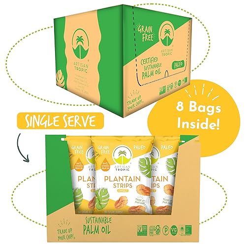 Miniatura 6 de ARTISAN TROPIC Tiras de plátano, veganas, paleo, sin gluten, bolsas individuales, bocadillos saludables para la escuela, el gimnasio, los niños, 30