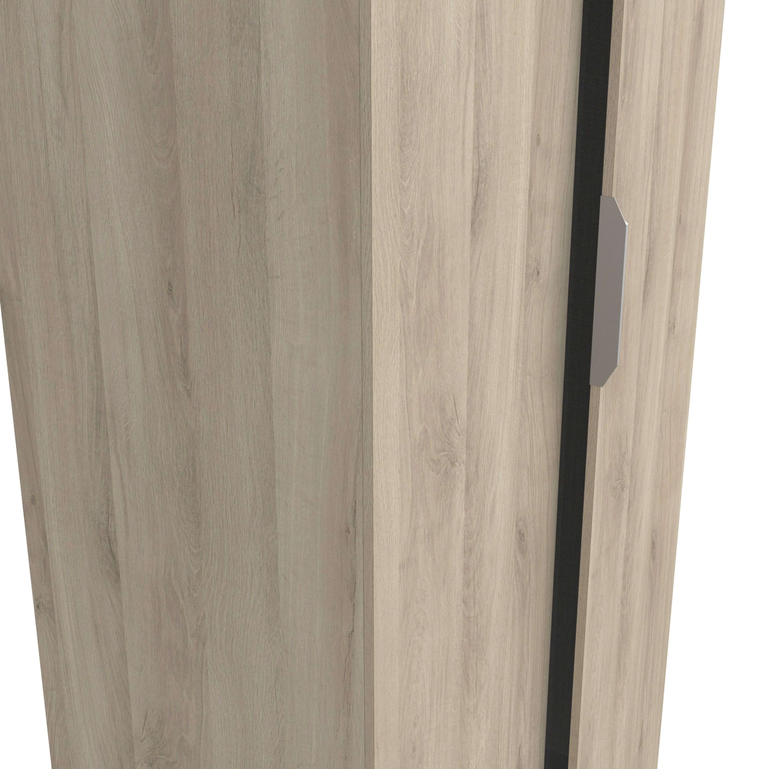 Demeyere 391388 Armadio a 2 Ante 1 Nicchia Moderno, Colore Rovere Kronberg, 79.4 x 51.1 x 203 cm, Legno Ingegnerizzato, Grigio