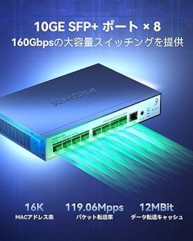 Amazon.co.jp: XikeStor 8 ポート 10Gbps スイッチング ハブ