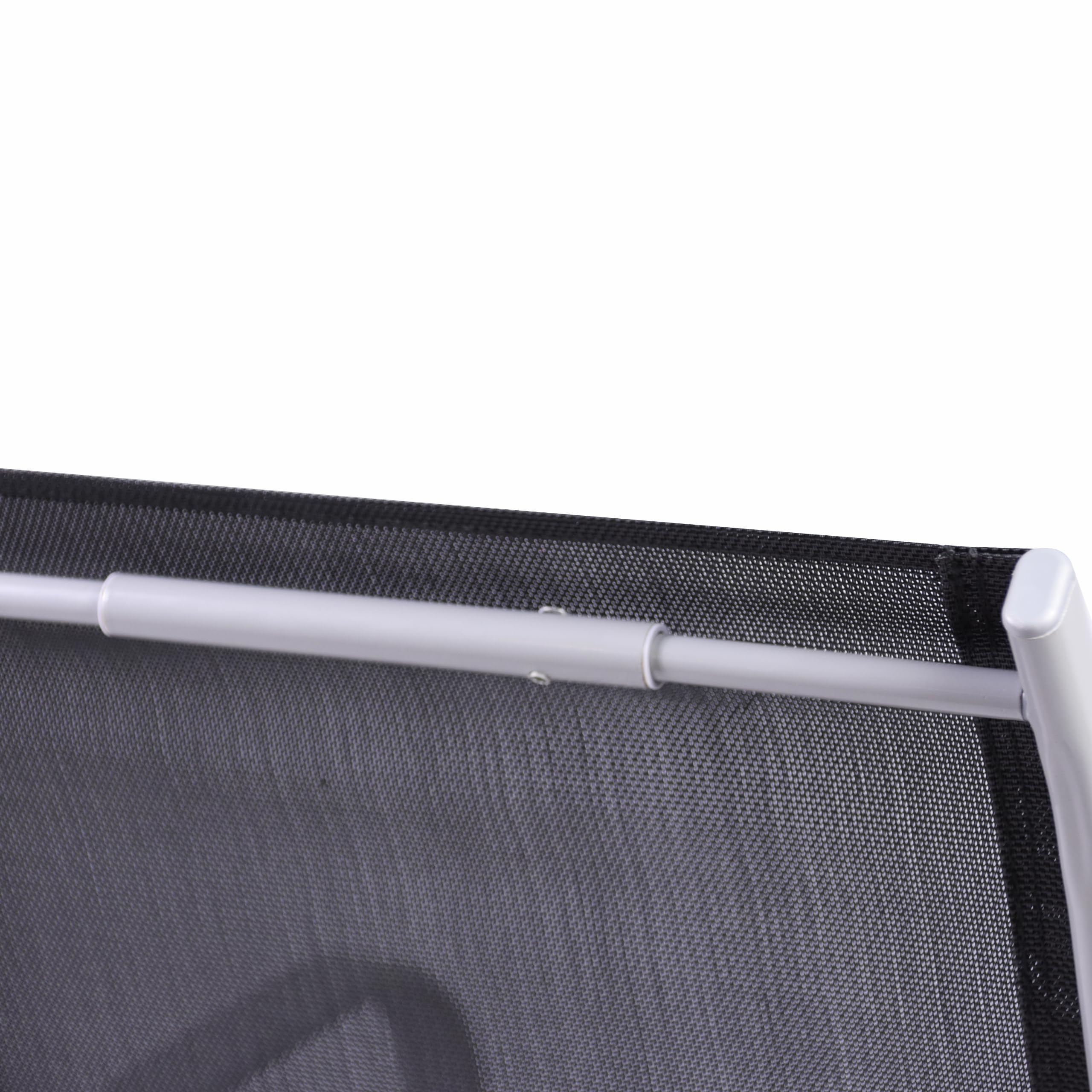 Nexos 2er Set Stapelstuhl BARI aus Textilene und Stahl – Farbe: Rahmen grau/Bespannung schwarz