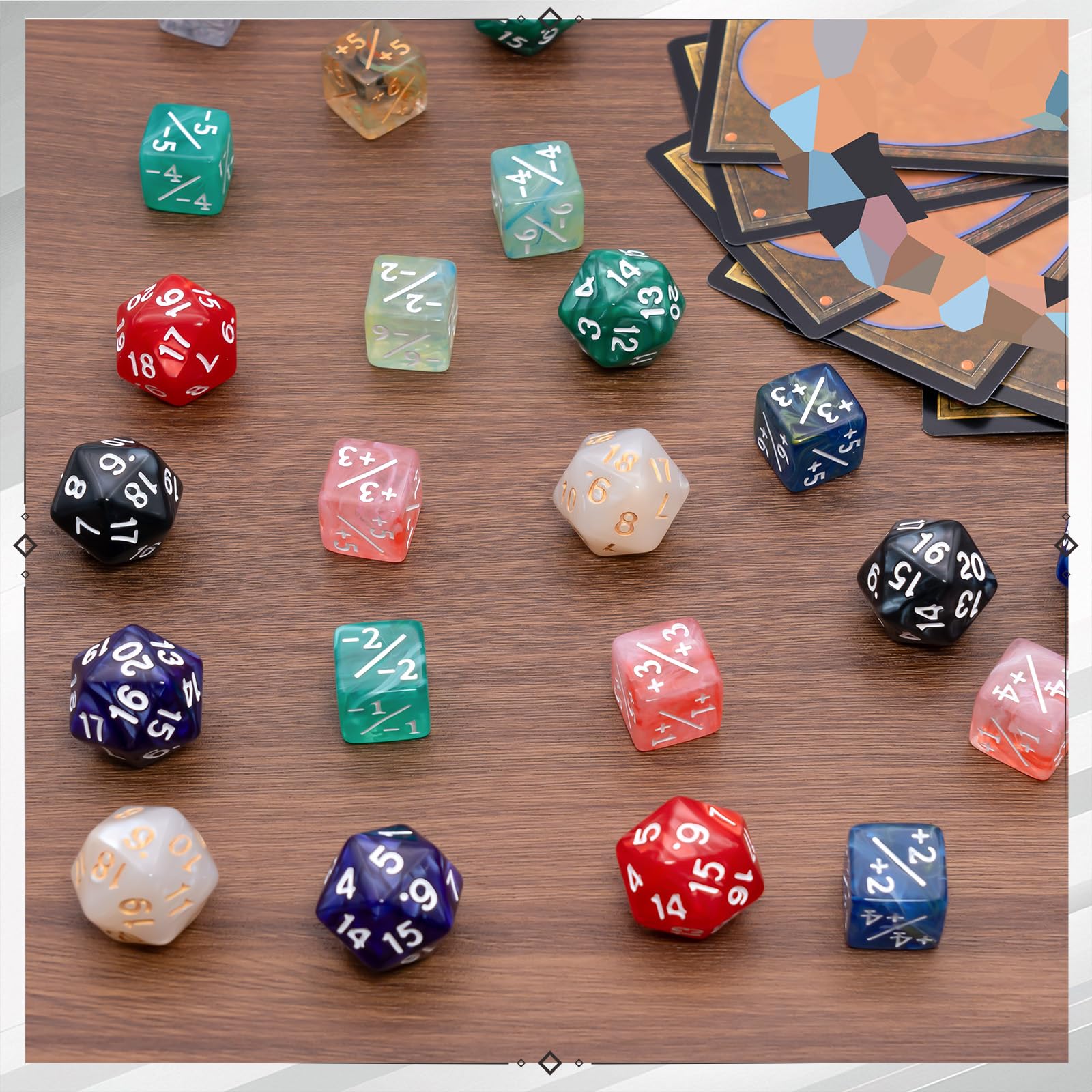 12-teiliges D20-Spindown-Würfel-Set in 6 Farben, 20-seitige Perlenmischfarbe für MTG, D&D, Karten, Gaming-Zubehör