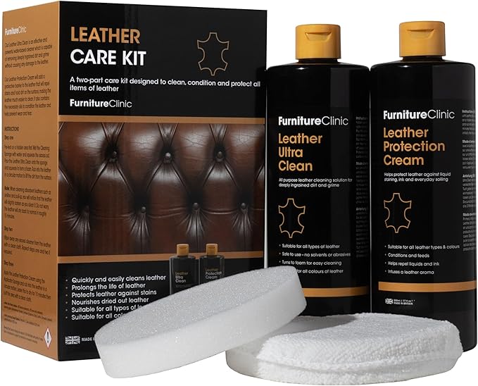 Furniture Clinic Complete Leather Care Kit Leather Cleaner & Leather