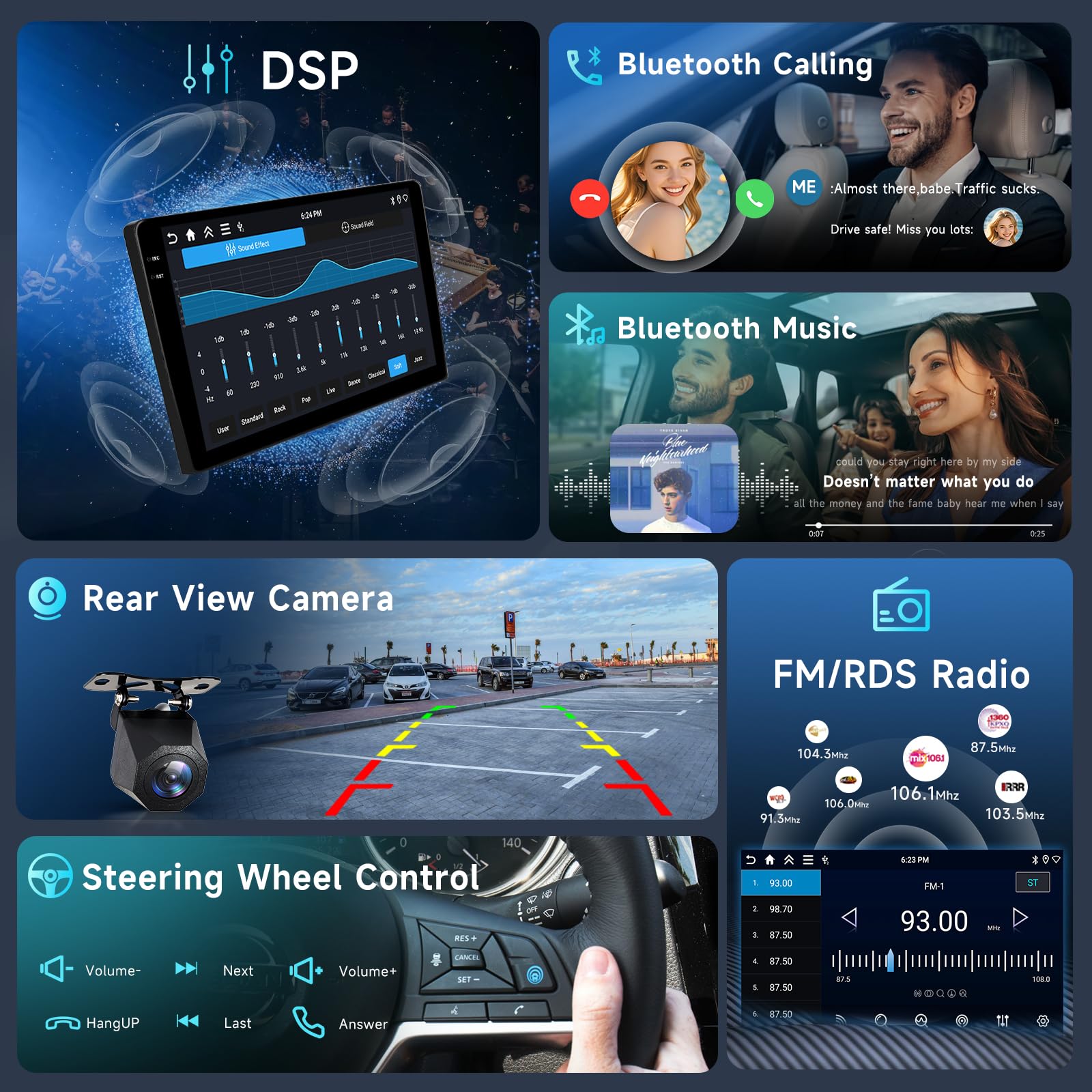 Hodozzy 4G+64G Autoradio per Mercedes Benz Smart 453 Fortwo 2014-2020 Android 9 Pollici InCell Touch Schermo Carplay Wireless Android Auto, Stereo 2 Din Bluetooth DSP GPS WiFi Radio FM RDS Telecamera